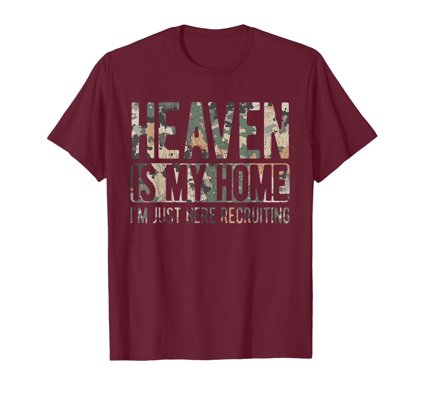 Vintage Camo Heaven Is My Home Religious Christian Camo T-Shirt