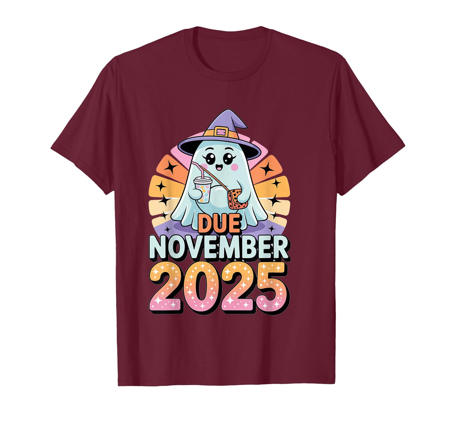 Halloween Pregnant Due November 2025 Mama Ghost Baby Mom T-Shirt