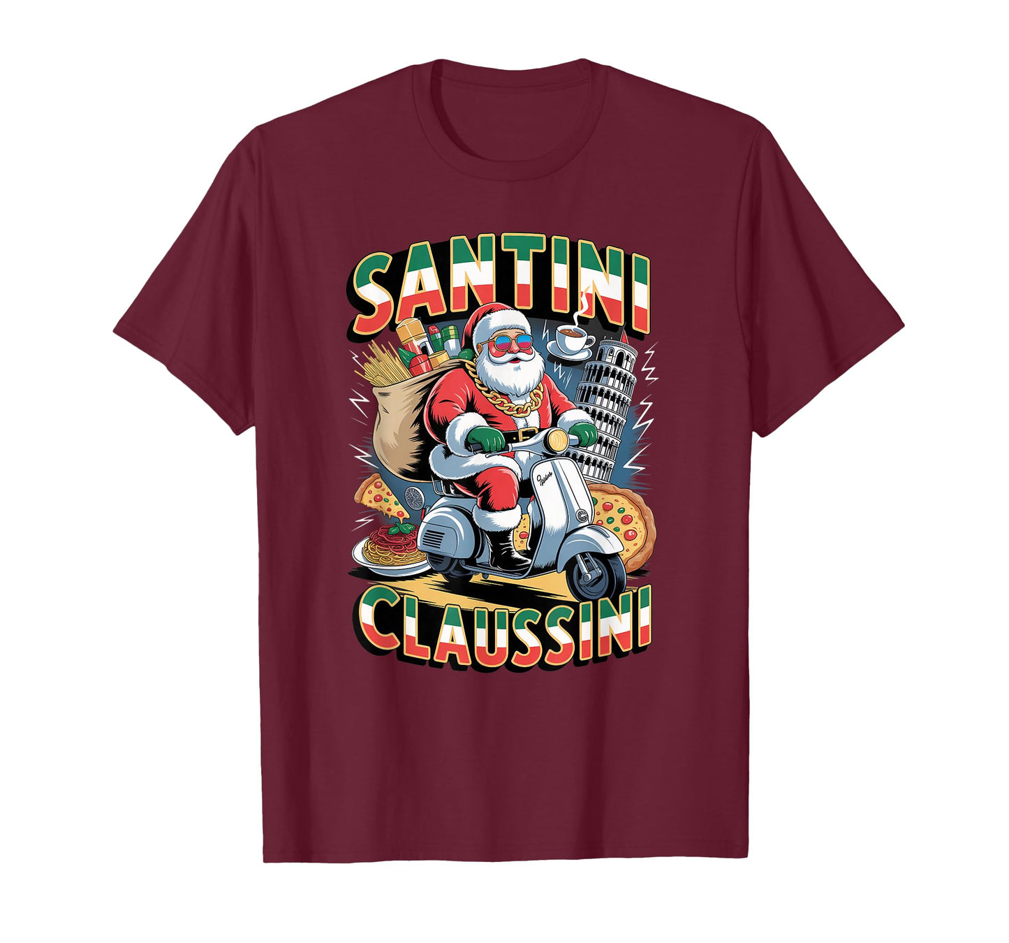 Italian Brainrot Christmas Santini Claussini Funny Santa T-Shirt