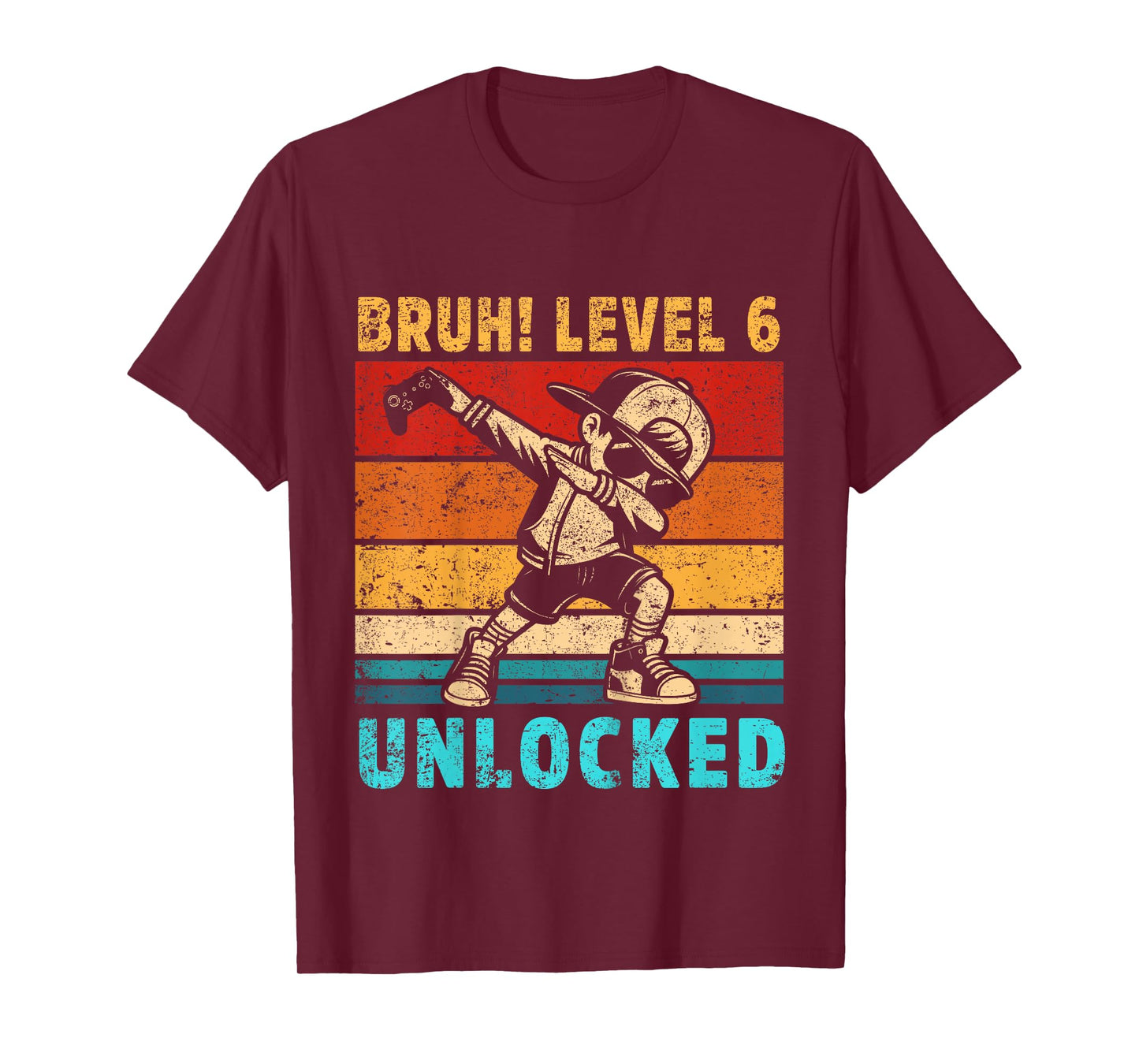 Kids 6 Year Old Birthday Dabbing Boy Bruh 6th level unlocked T-Shirt