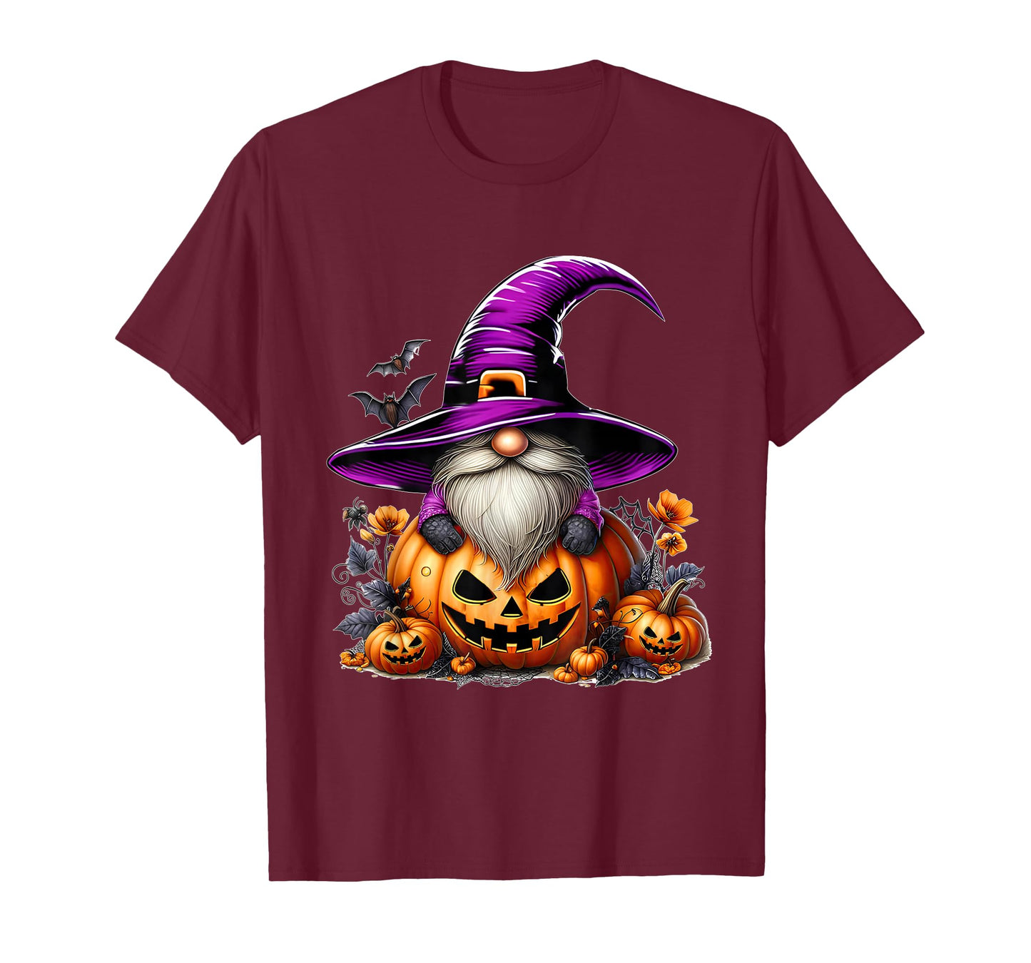 Spooky Pumpkin Gnome Witch Halloween Costume Women T-Shirt