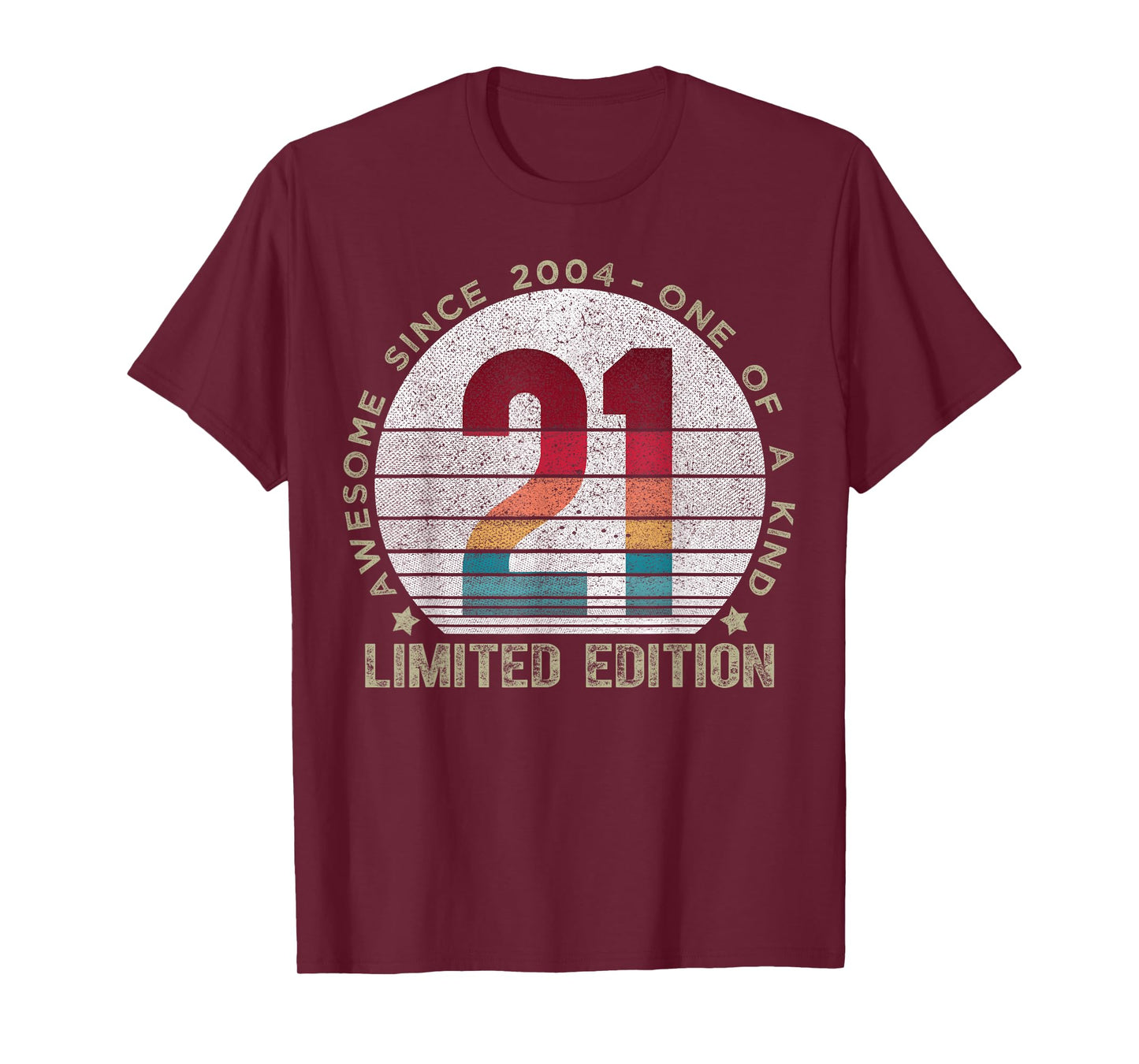 21 Year Old Gifts Vintage 2004 Limited Edition 21st Birthday T-Shirt