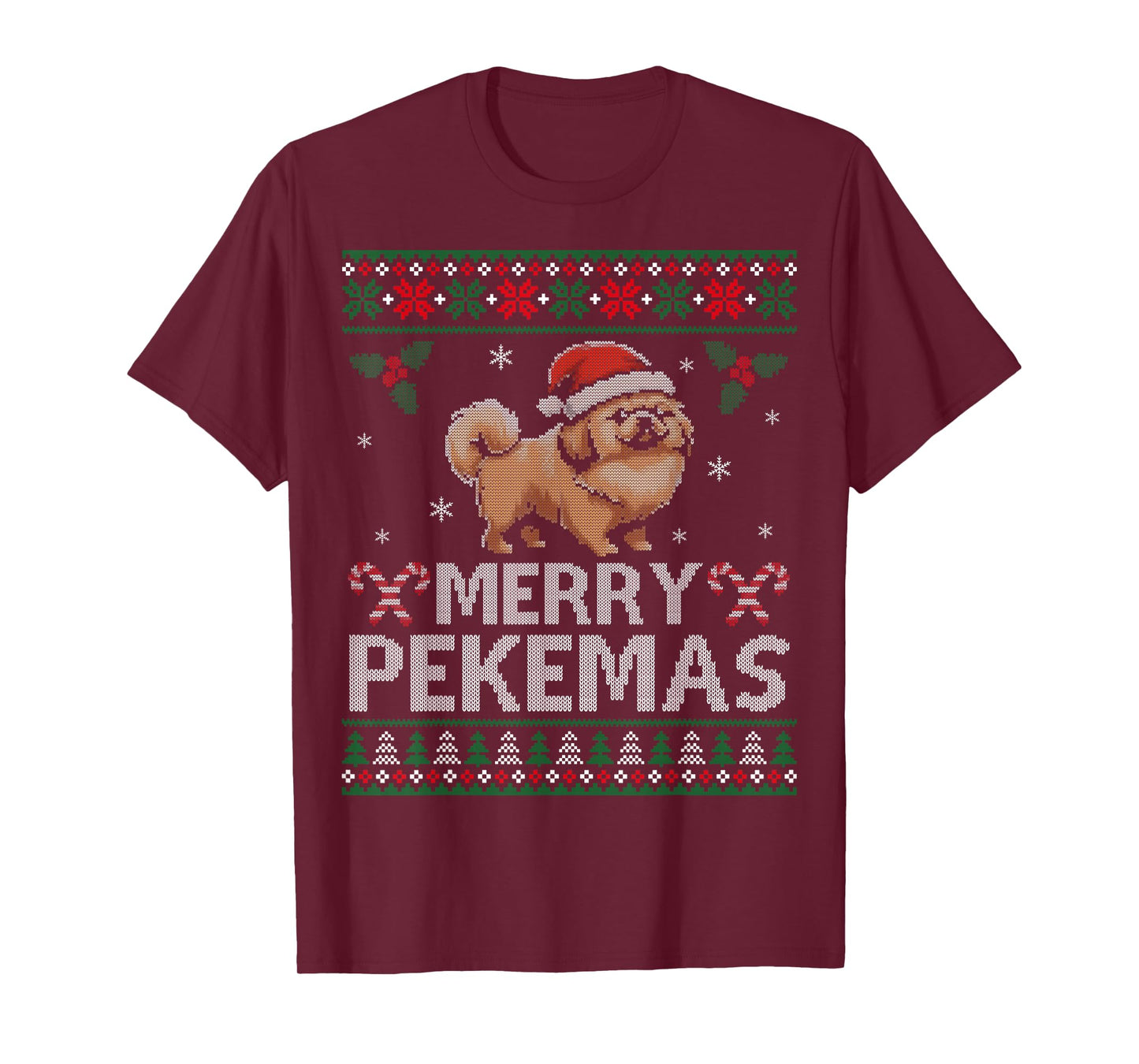 Pekingese Dog Lover Christmas Ugly Xmas Sweater Peke Gift T-Shirt