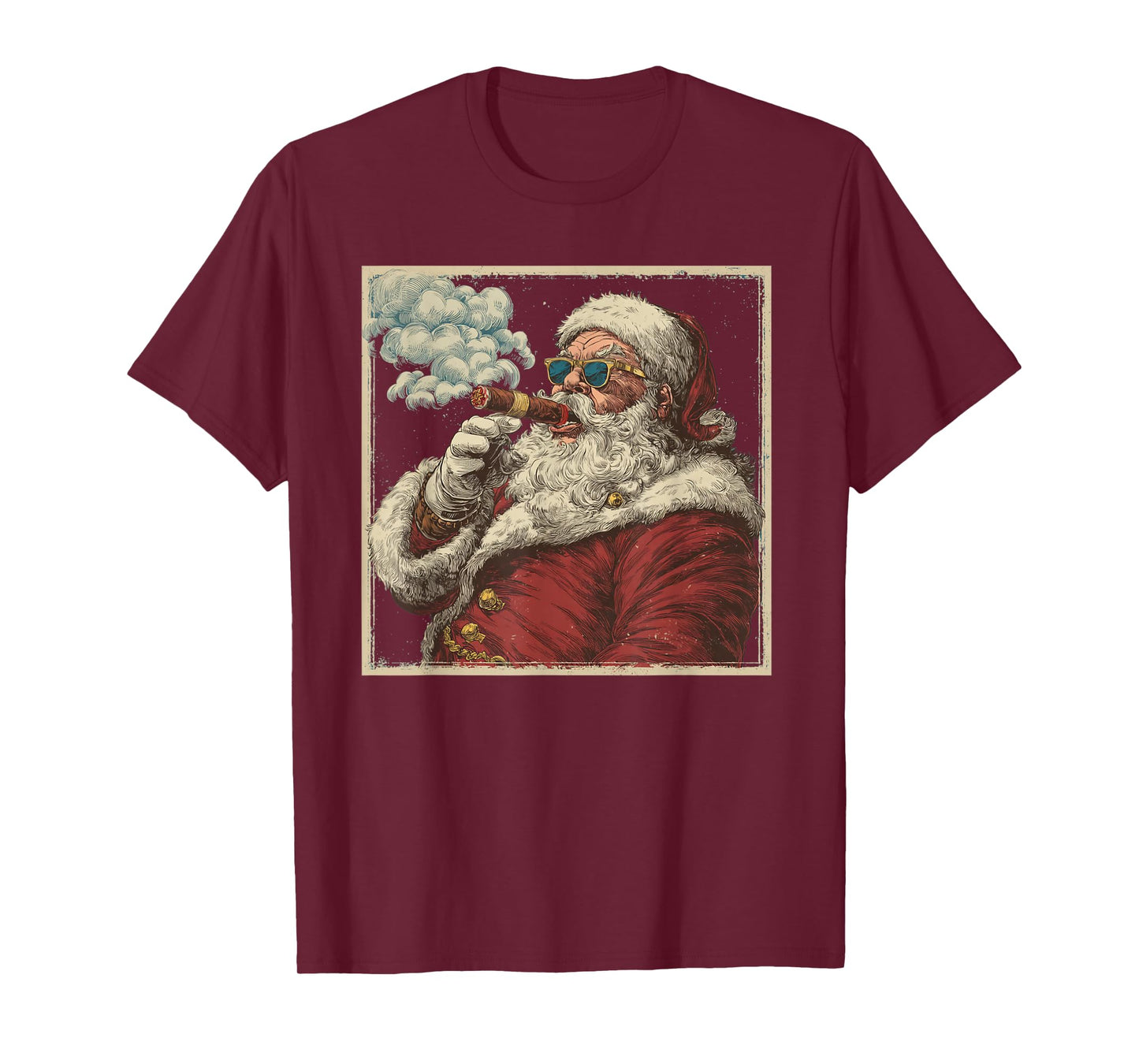 Awesome Cigar Santa Graphic T-Shirt