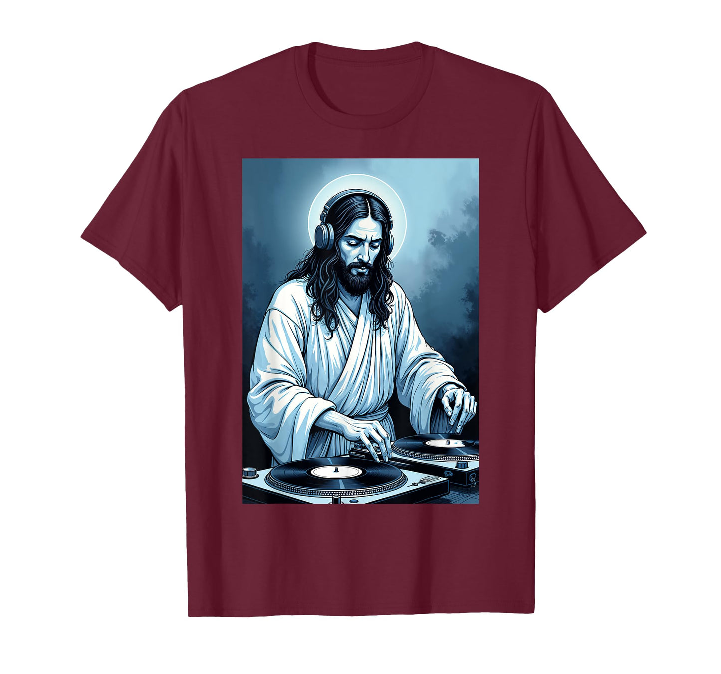 Graffiti-style Jesus DJ spinning Berlin techno beats T-Shirt