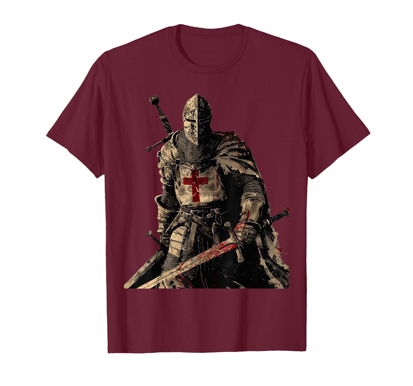 Knight Christian Templar Warrior Of God Crusader Gift T-Shirt, Small, Black