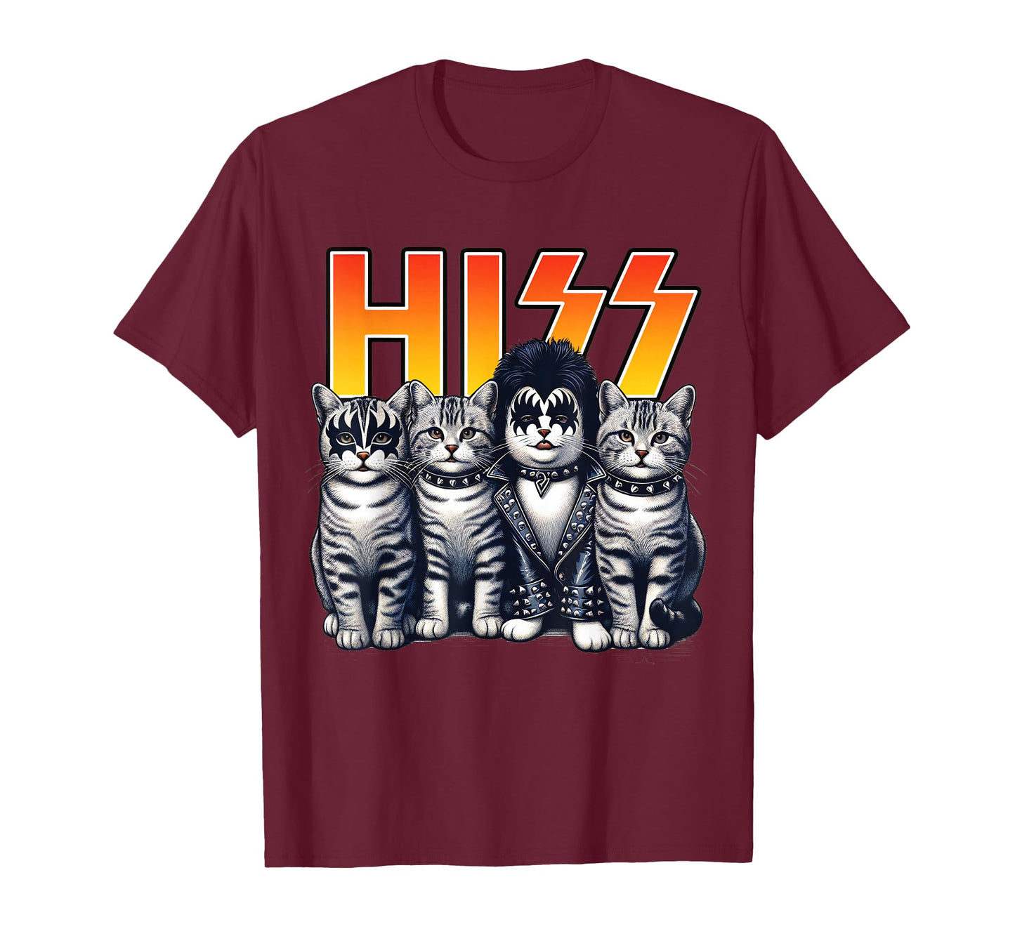 Cute Hiss Cats Rock Kittens Kitty Rocking Music Cat Lovers T-Shirt