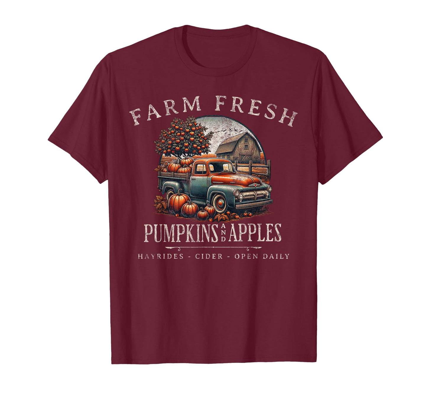 Farm Fresh Pumpkins Apple Orchard Pumpkin Patch Rustic Fall T-Shirt
