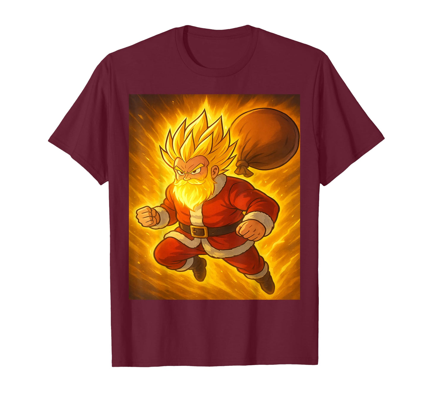 Super Powered Santa Anime Meme T-Shirt