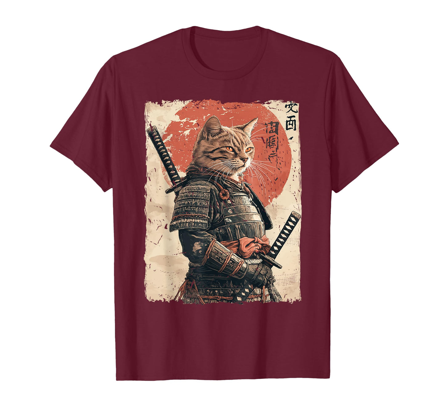 Samurai Cat Warrior Japanese Ukiyo-e Artwork Cat Samurai T-Shirt for Men Women Girls Kids