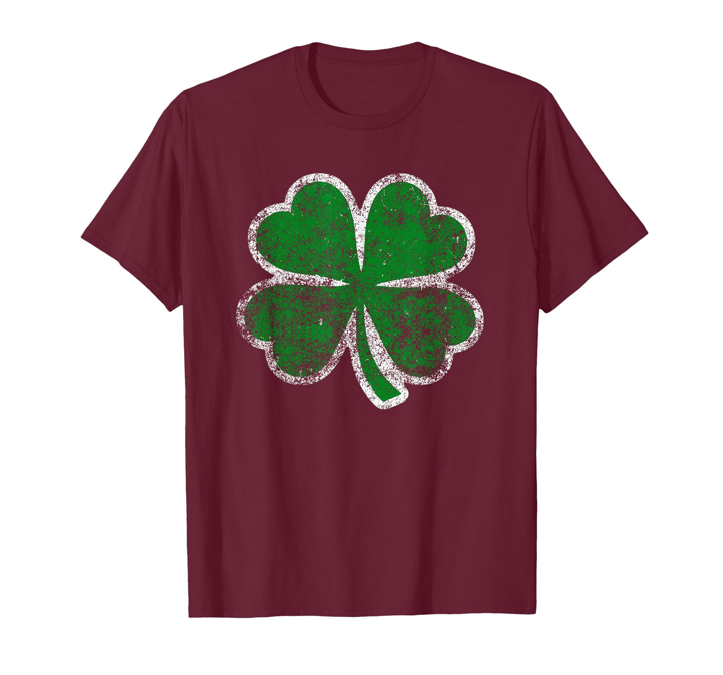 Four Leaf Clover Vintage Heavy Distressed Saint Patrick Day T-Shirt