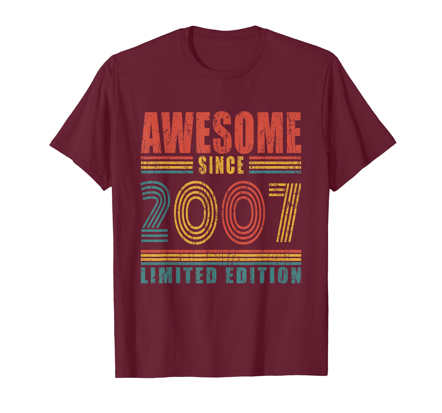18th Birthday Awesome Since 2007 Vintage 18 Birthday T-Shirt