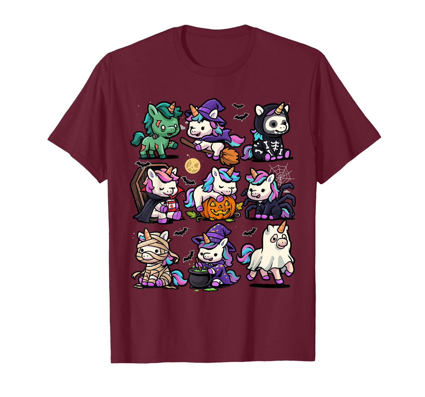 Spooky Unicorns Halloween Creepy Unicorn Vampire Zombie T-Shirt