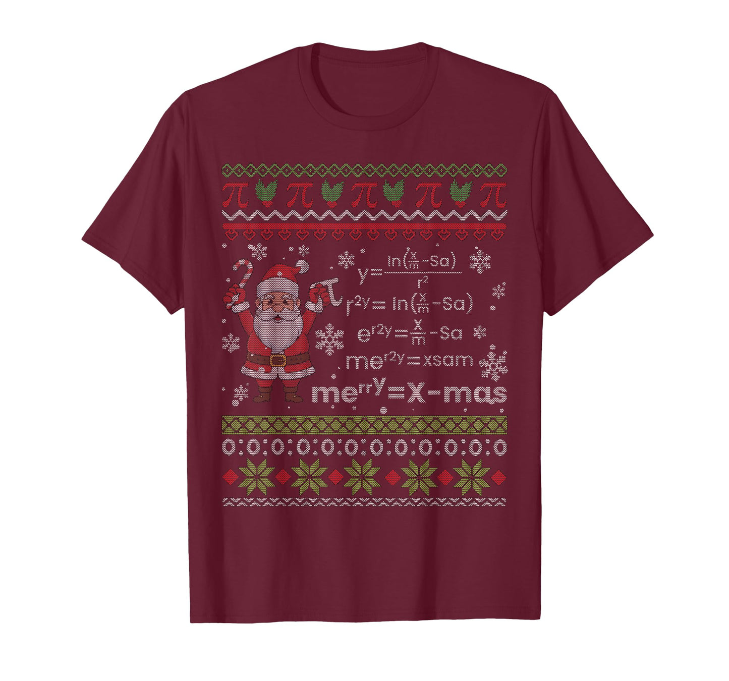 Math Santa Happy Christmas Funny Ugly Christmas T-Shirt