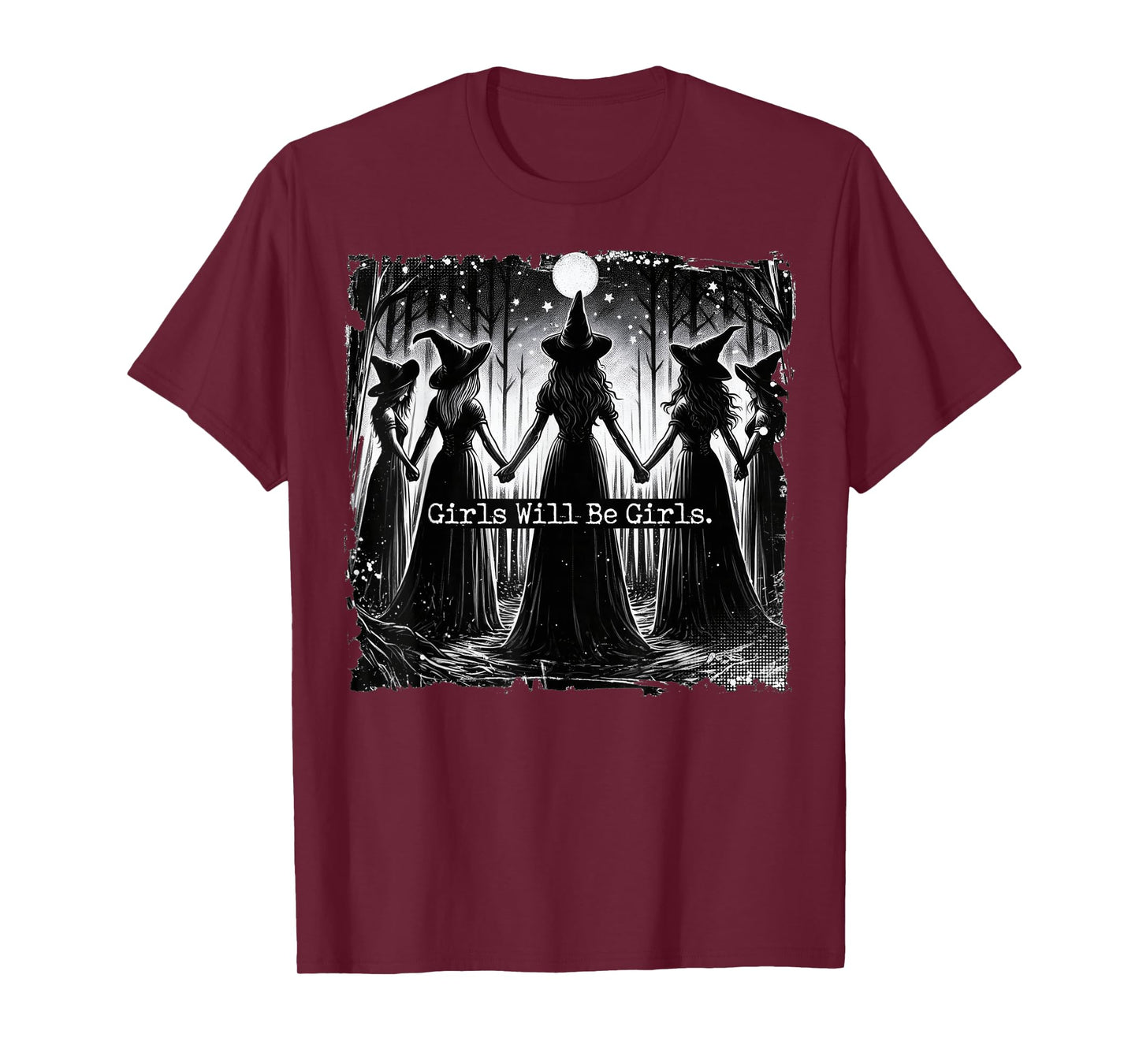 Halloween Spooky Witch Girl Will Be Girls Feminist Women T-Shirt