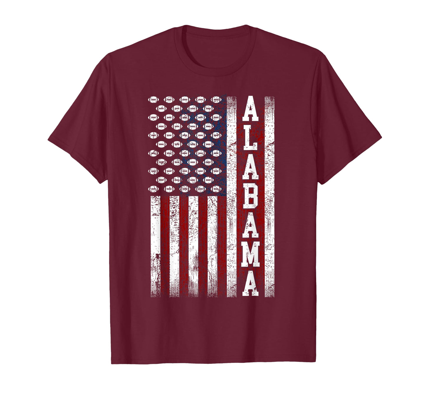 Patriotic USA Flag Alabama Football Season Party Men Women T-Shirt