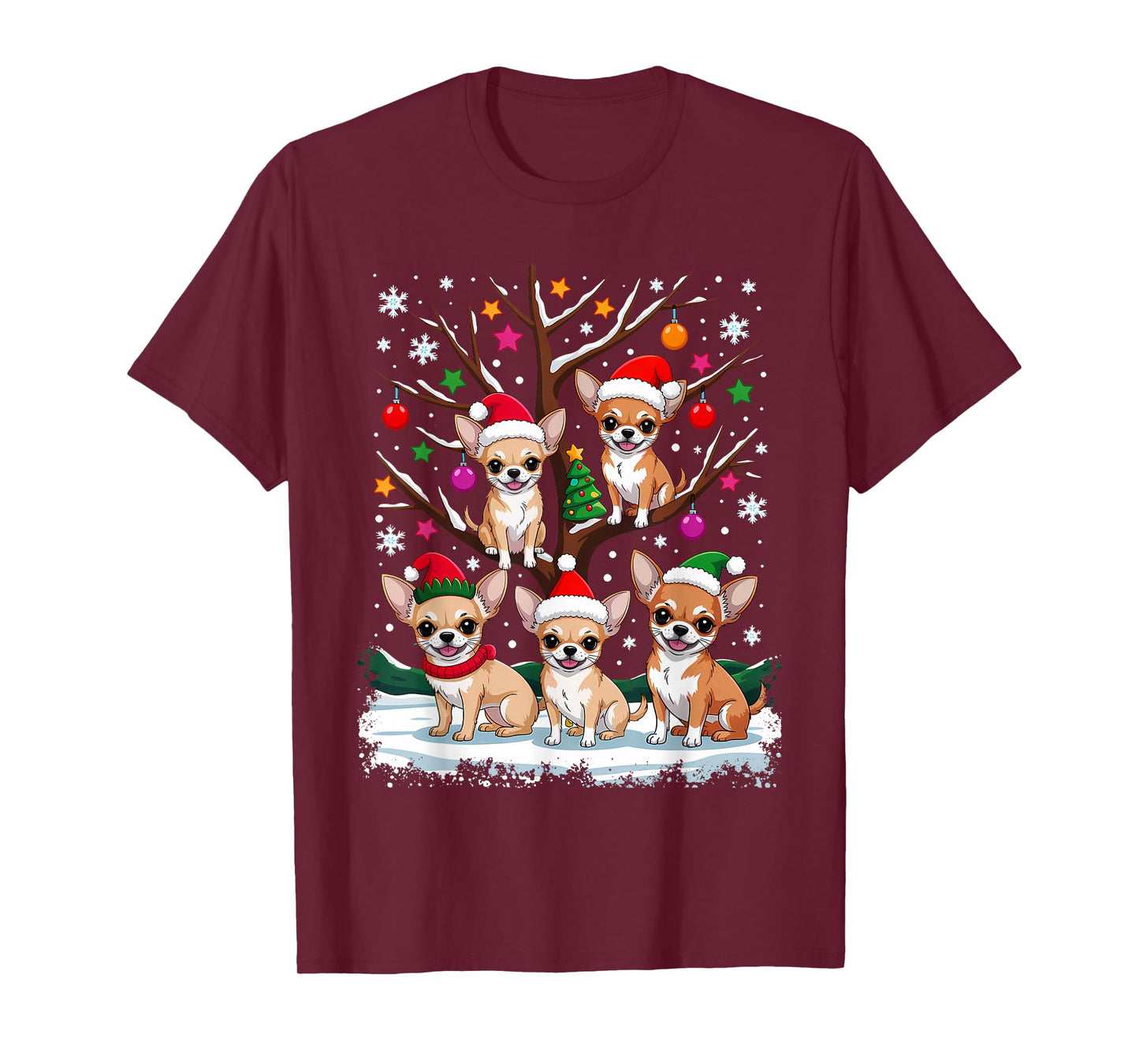 Christmas Chihuahua On Tree Santa Dog Lover T-Shirt