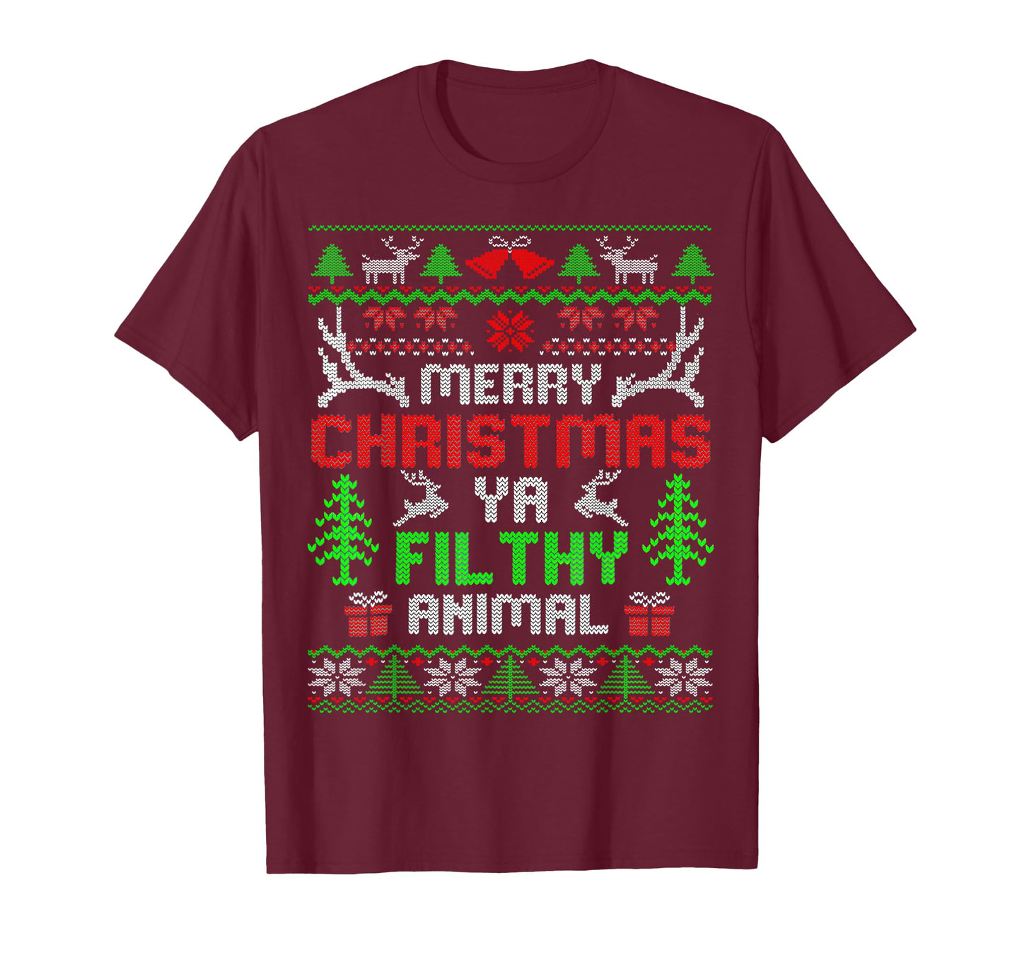 Merry Christmas Animal Filthy Ya Xmas Pajama T-Shirt