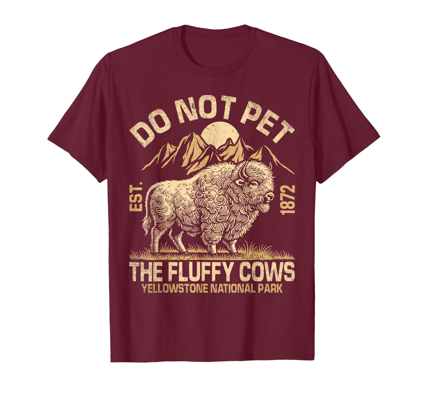 Vintage Do Not Pet The Fluffy Cows American Bison T-Shirt