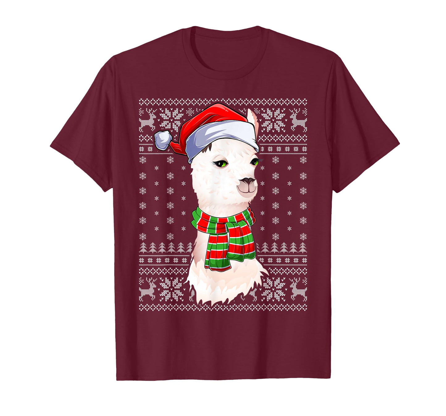 Alpaca Llama Ugly Christmas Sweaters Funny Llama Lover Xmas T-Shirt