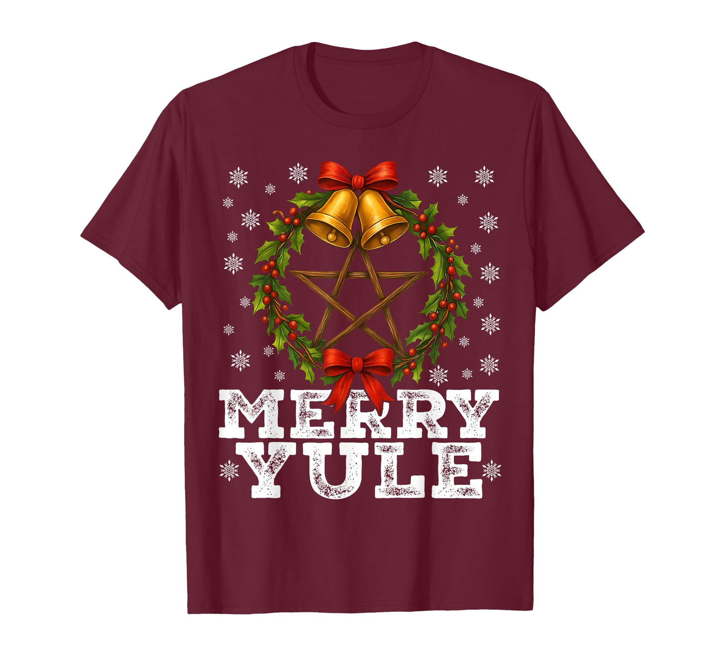 Merry Yule Wreath Winter Solstice Merry Christmas Women Men T-Shirt