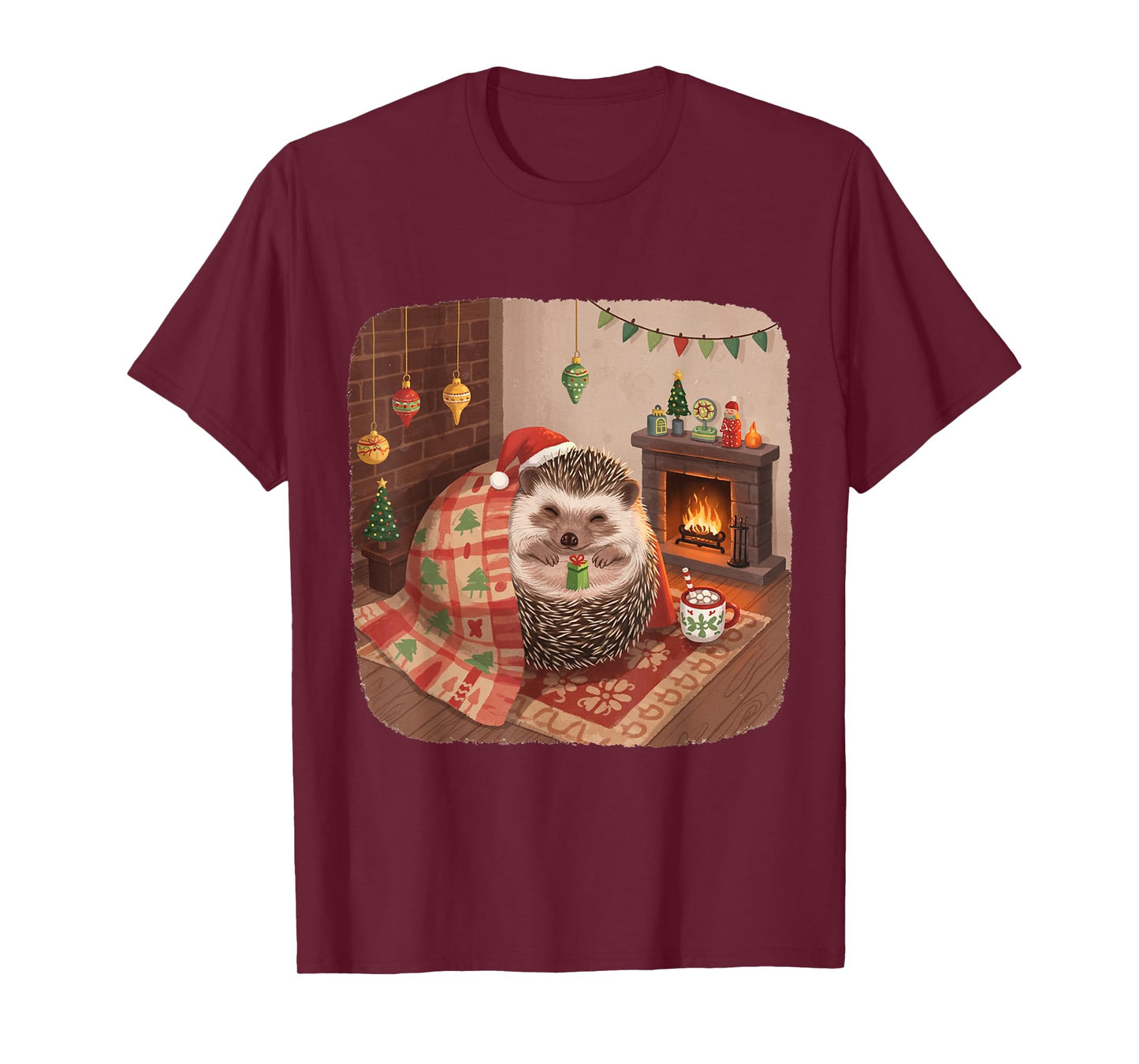 Cozy Festive Hedgehog Christmas T-Shirt