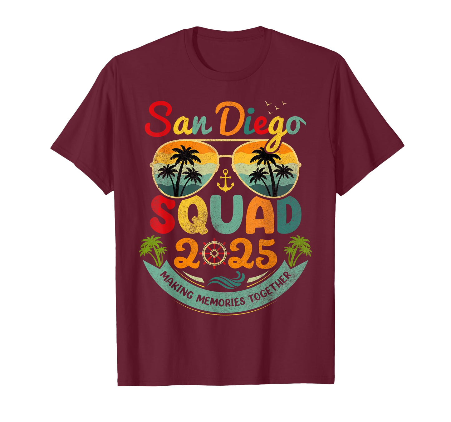 San Diego Squad 2025 Beach Vacation Vintage San Diego Group T-Shirt