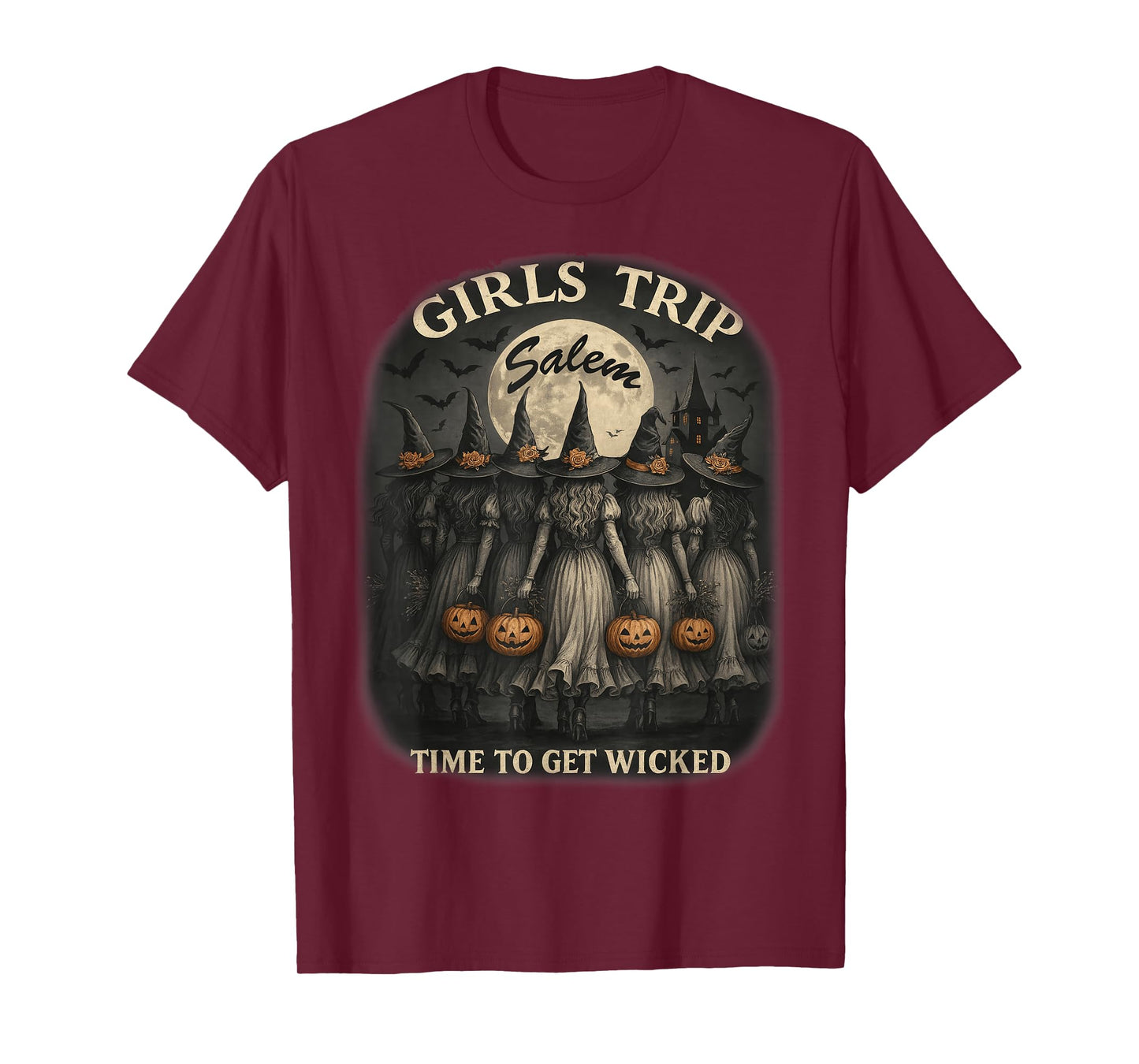 Girls Trip Salem Time to Get Wicked Salem 1692 Halloween T-Shirt