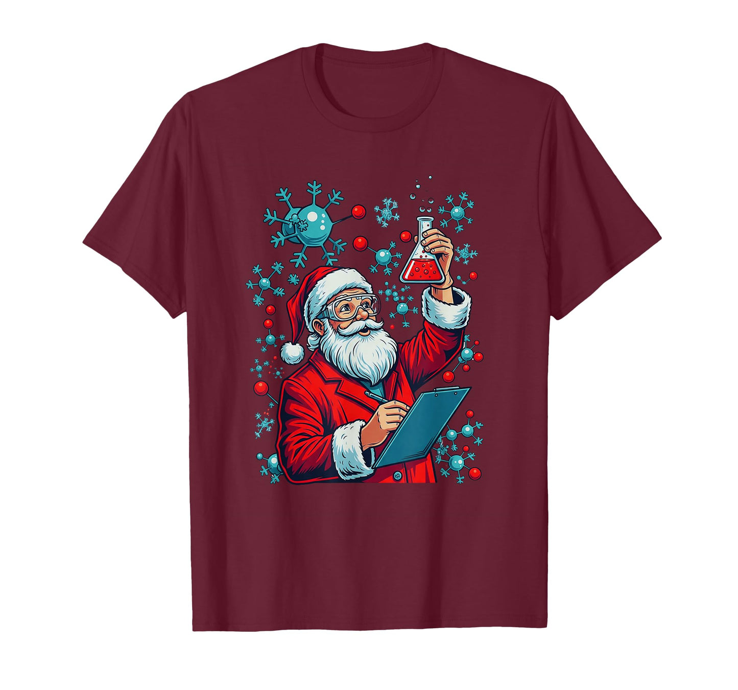 Science Christmas Funny Santa Chemist Scientist Geeky Claus T-Shirt