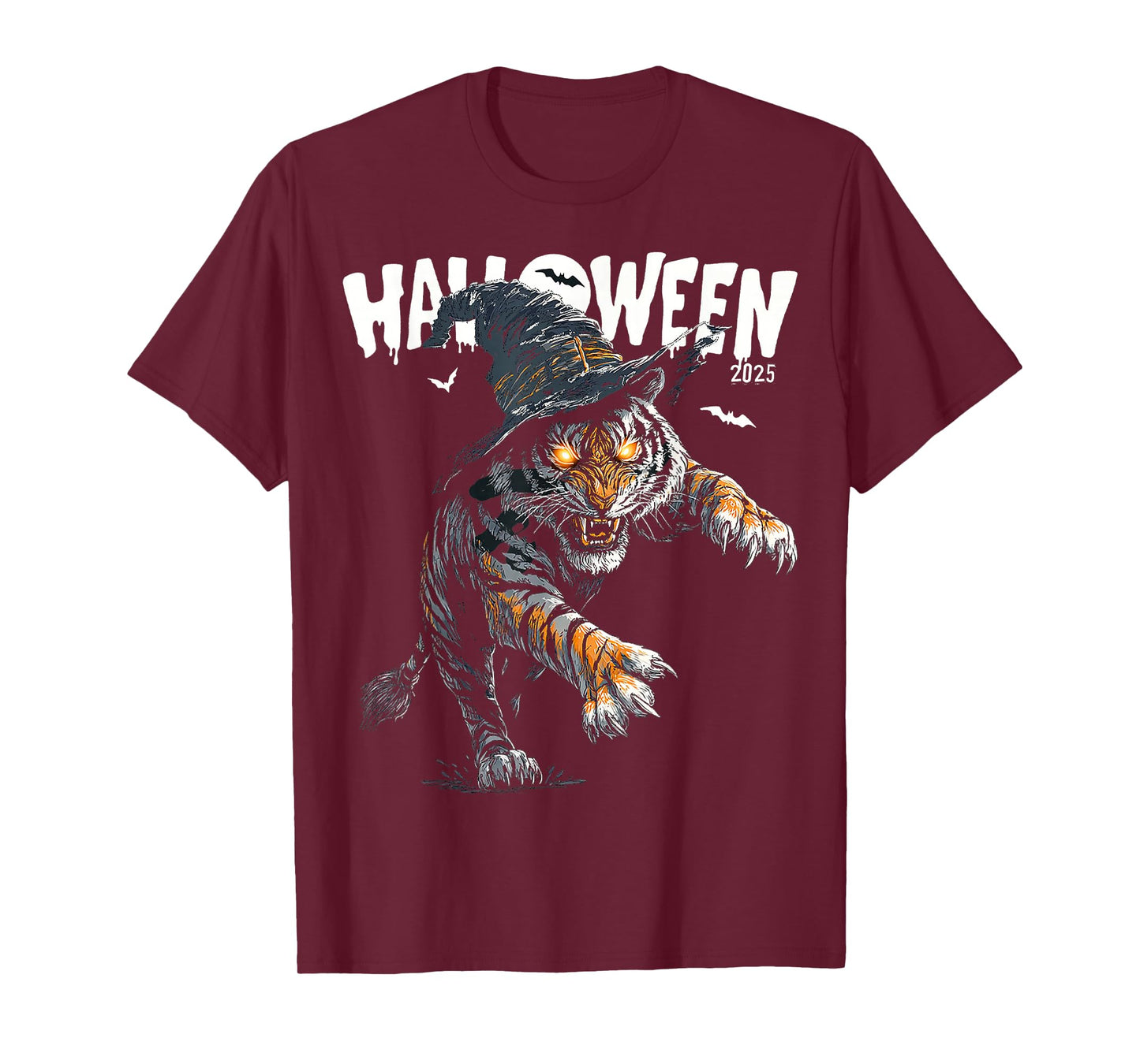 Halloween 2025 Tiger Witch Costume Fun T-Shirt