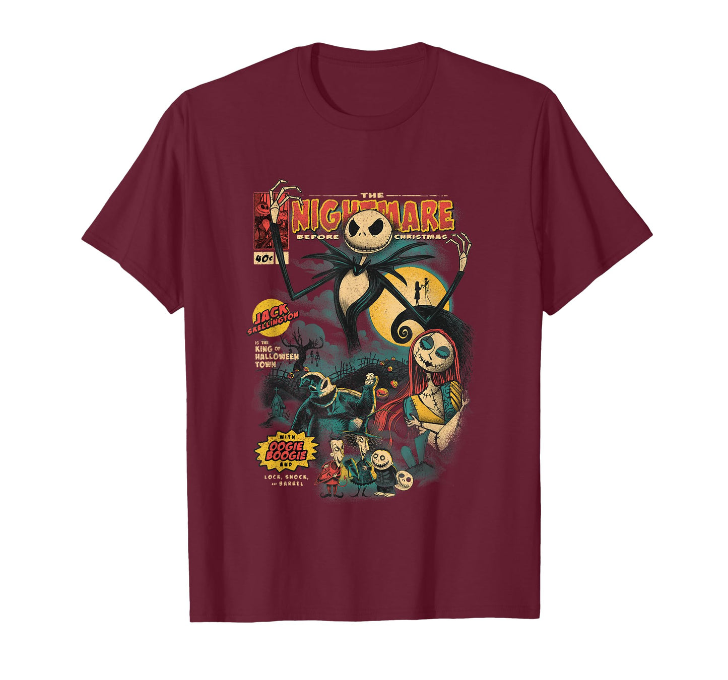 Disney The Nightmare Before Christmas Comic Cover Retro Logo T-Shirt