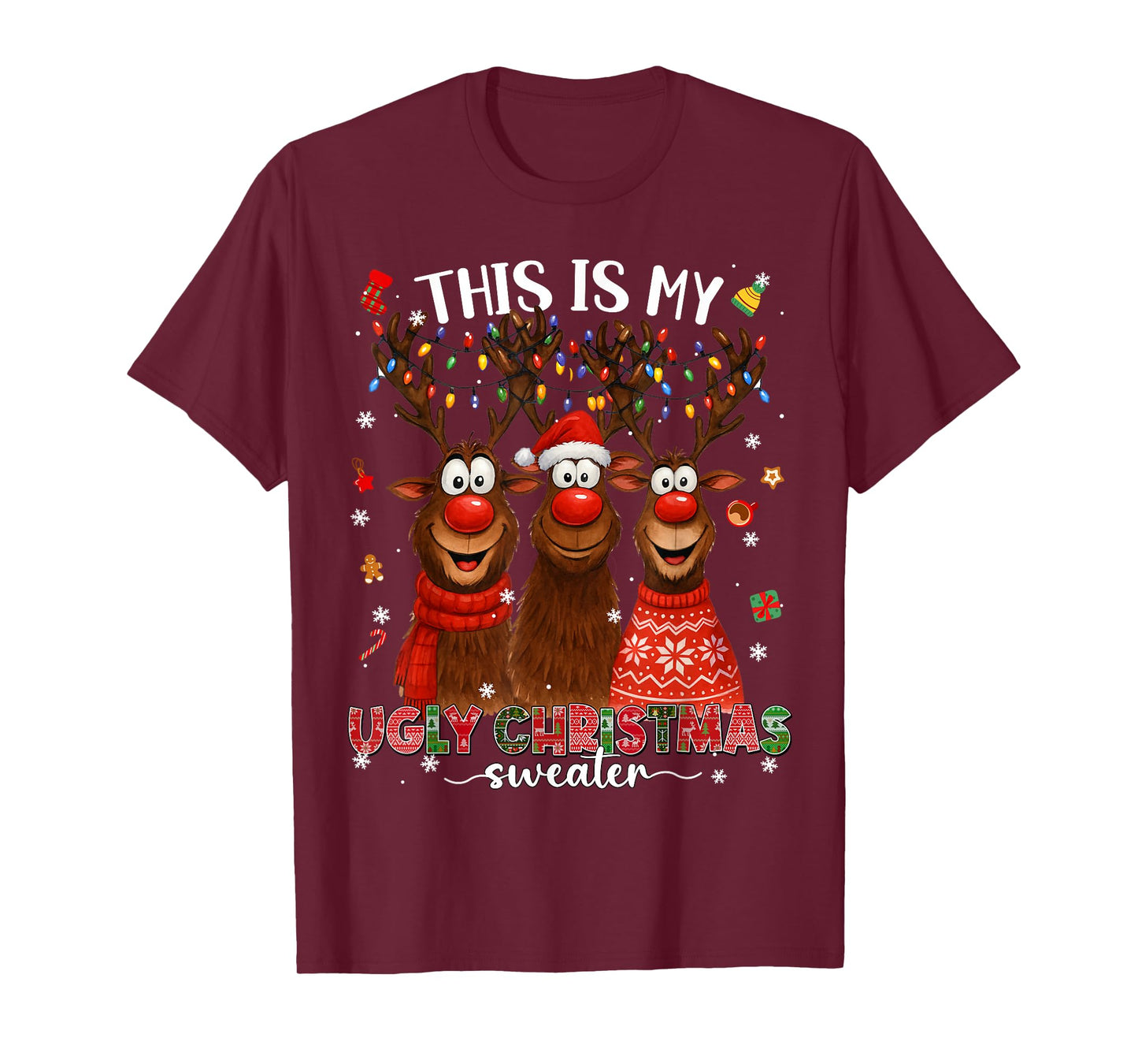 This is My Ugly Sweater Ruldolph Christmas Xmas Men T-Shirt