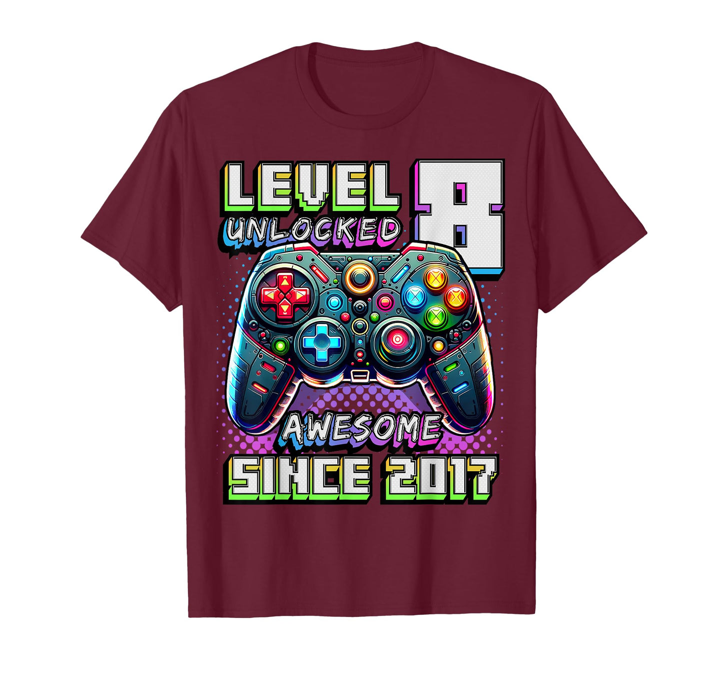 8th Birthday Boy Level 8 Gamer 8 Year Video Game Party T-Shirt