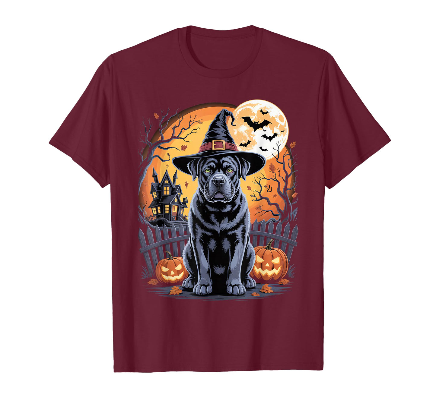 Cane Corso Halloween Scary Dog Witch Moon T-Shirt