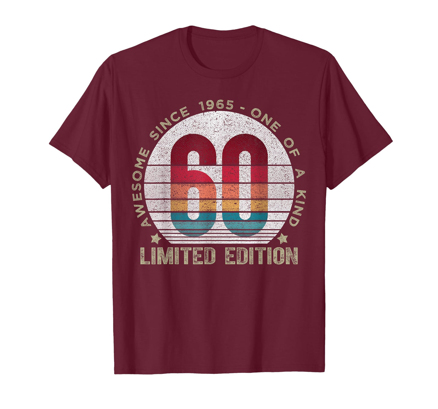 60 Year Old Gifts Vintage 1965 Limited Edition 60th Birthday T-Shirt