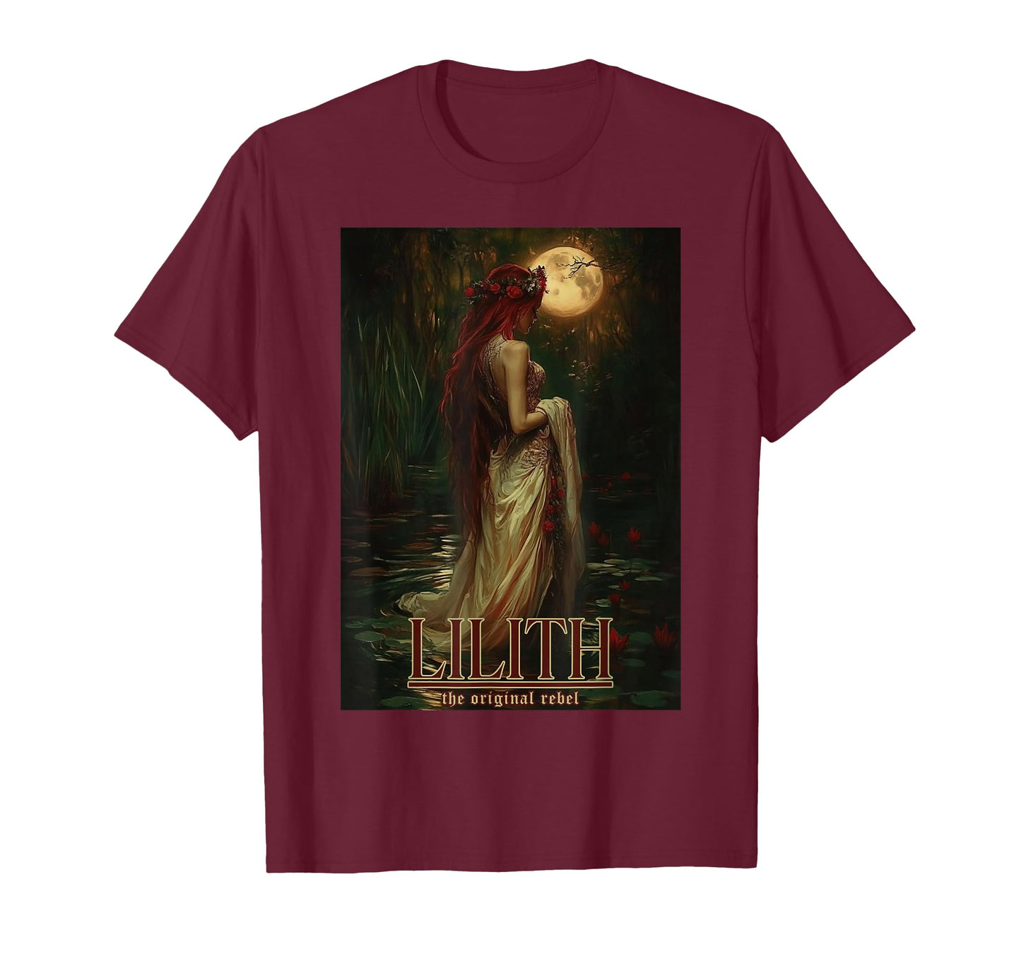 Lilith The Original Rebel Girl Floral Goddess Witch Pagan T-Shirt