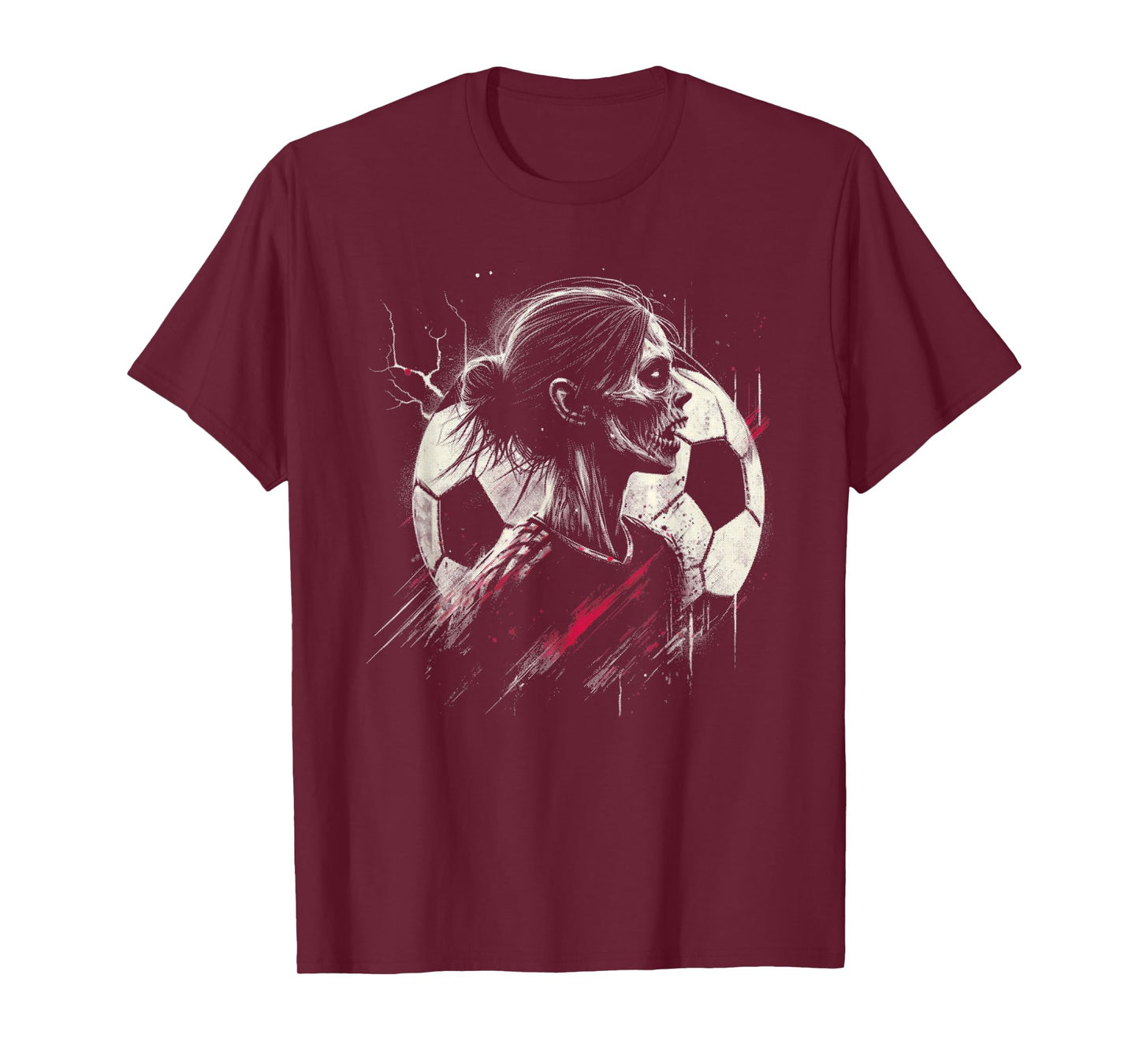Female Zombie Soccer Player - Creepy Soccer Halloween Lover T-Shirt