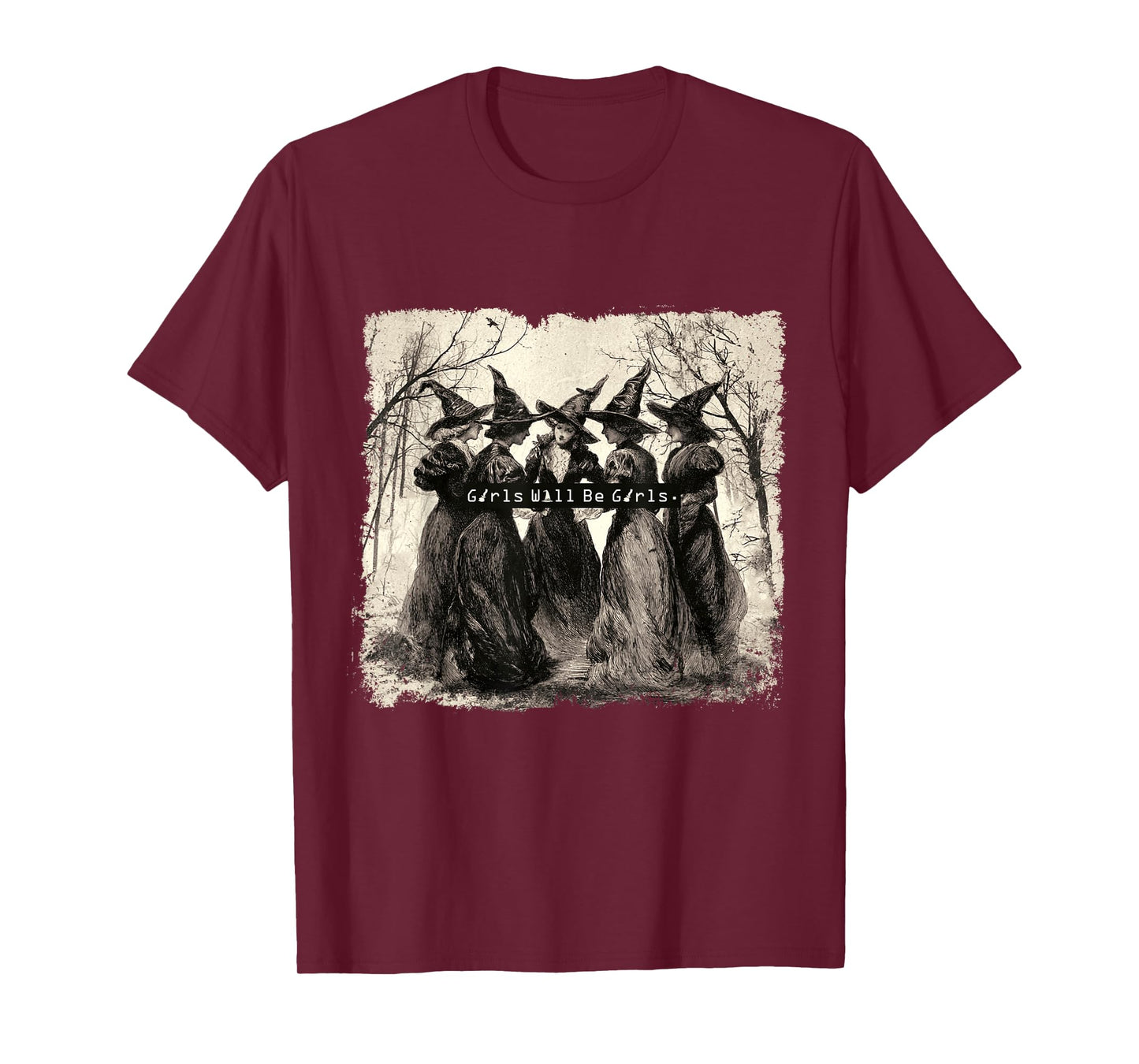 Vintage Girls Witch Funny Halloween Women Witchy Vibe T-Shirt