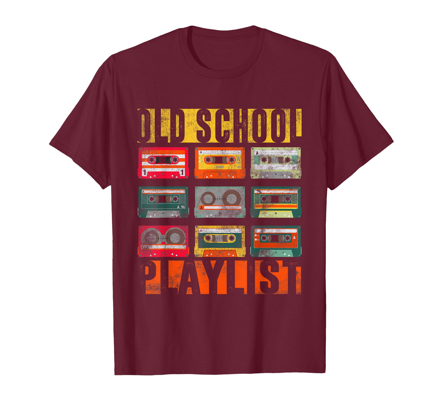 Old School Playlist Shirt Retro 80s 90s Cassette Tape Music T-Shirt