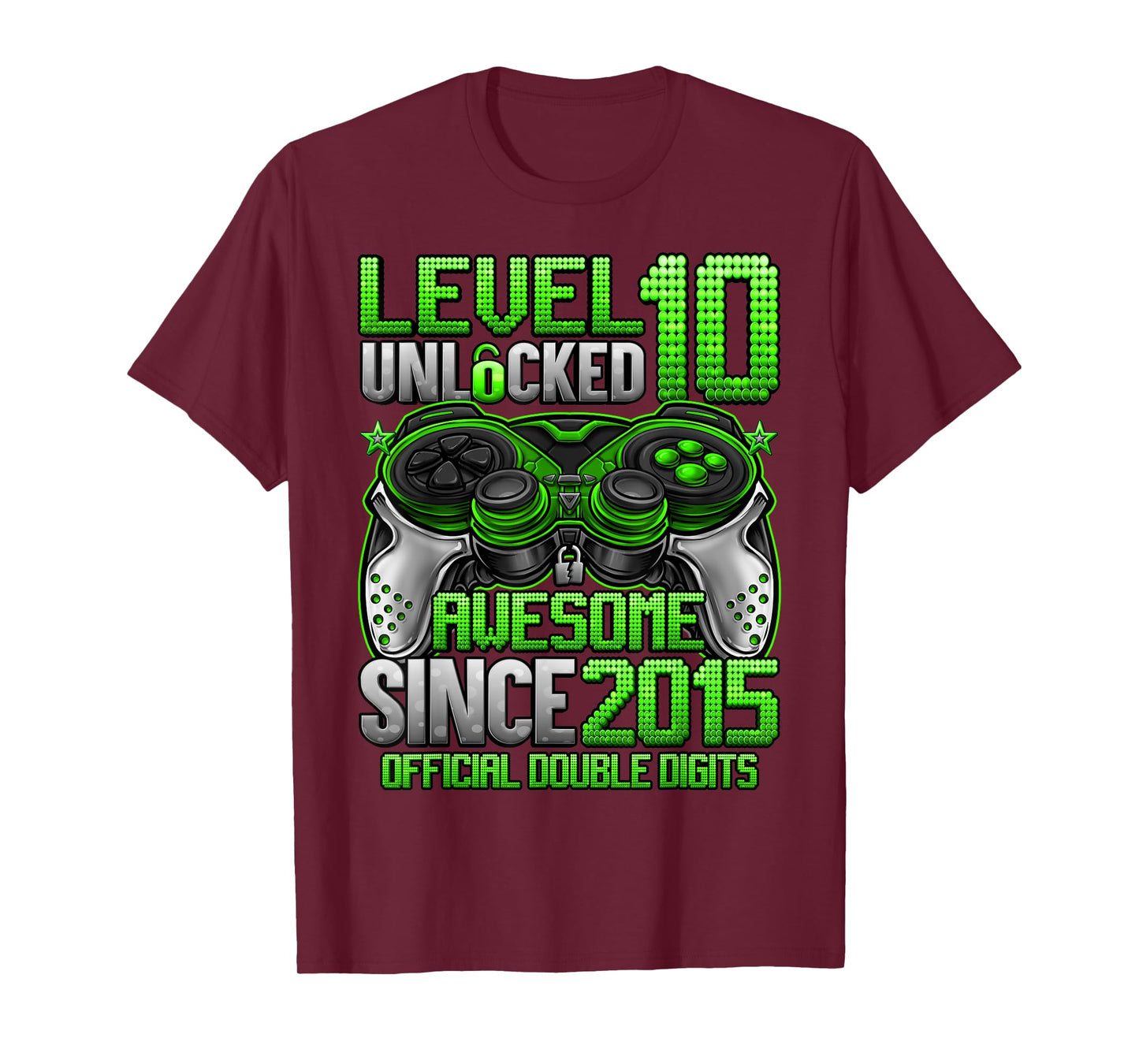 Official Double Digits Level 10 Unlocked 10th Birthday Boy T-Shirt