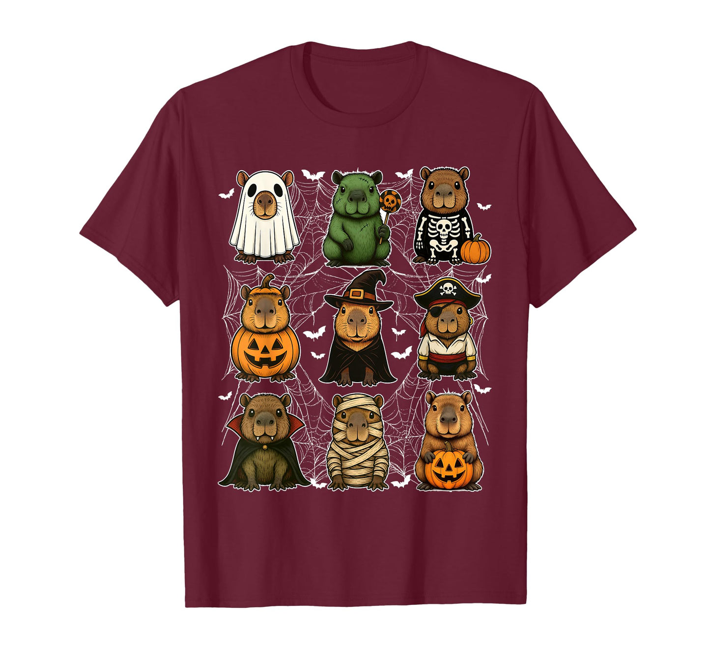 Funny Halloween Capybara Ghost Witch Pumpkin Pirate Spooky T-Shirt