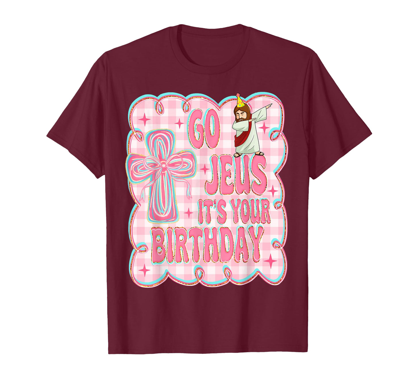 Go Jesus It's Your Birthday Cute Bow Sweater Funny Coquette T-Shirt
