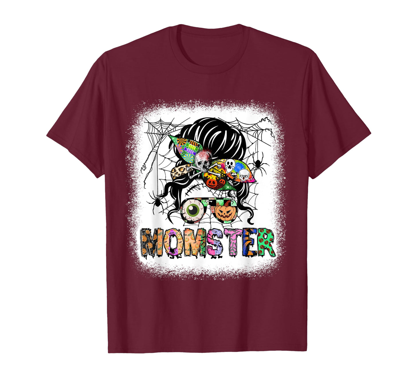 Momster Halloween Custume Messy Hair Bun Monster Momsterlife T-Shirt