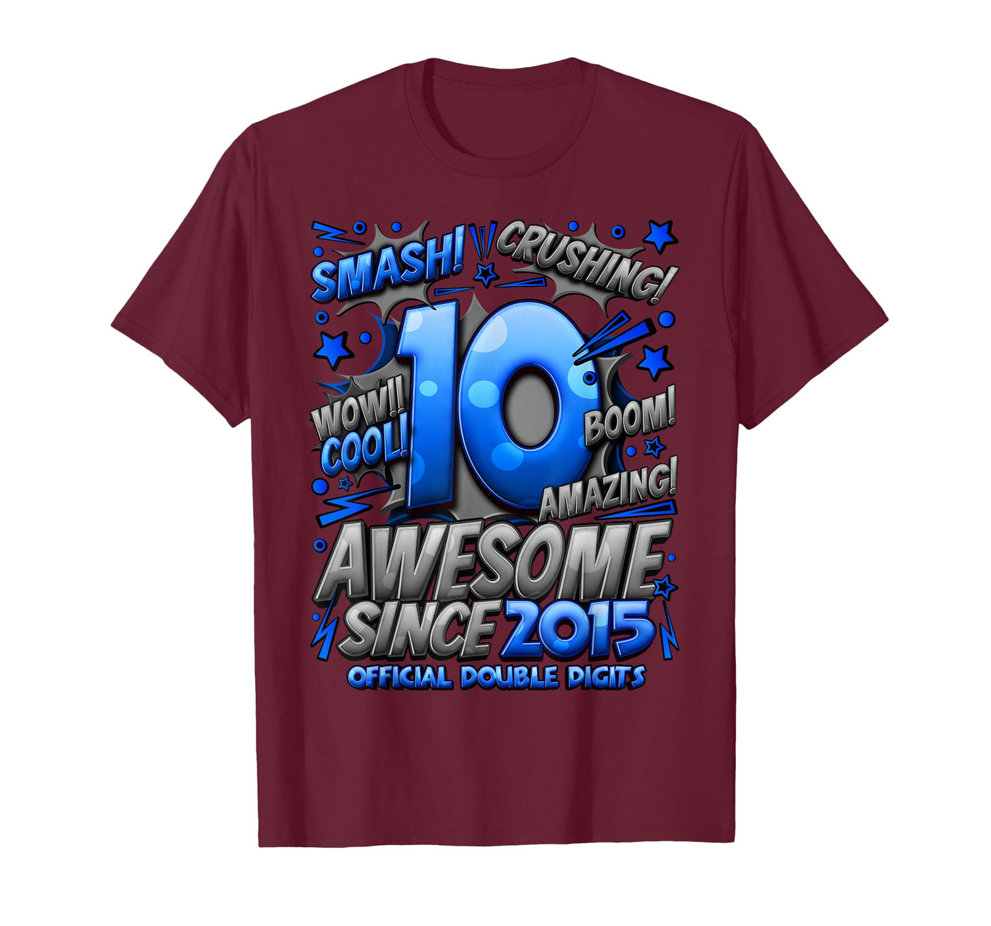 Official Double Digits 10 Year Old Gifts 10th Birthday Boy T-Shirt