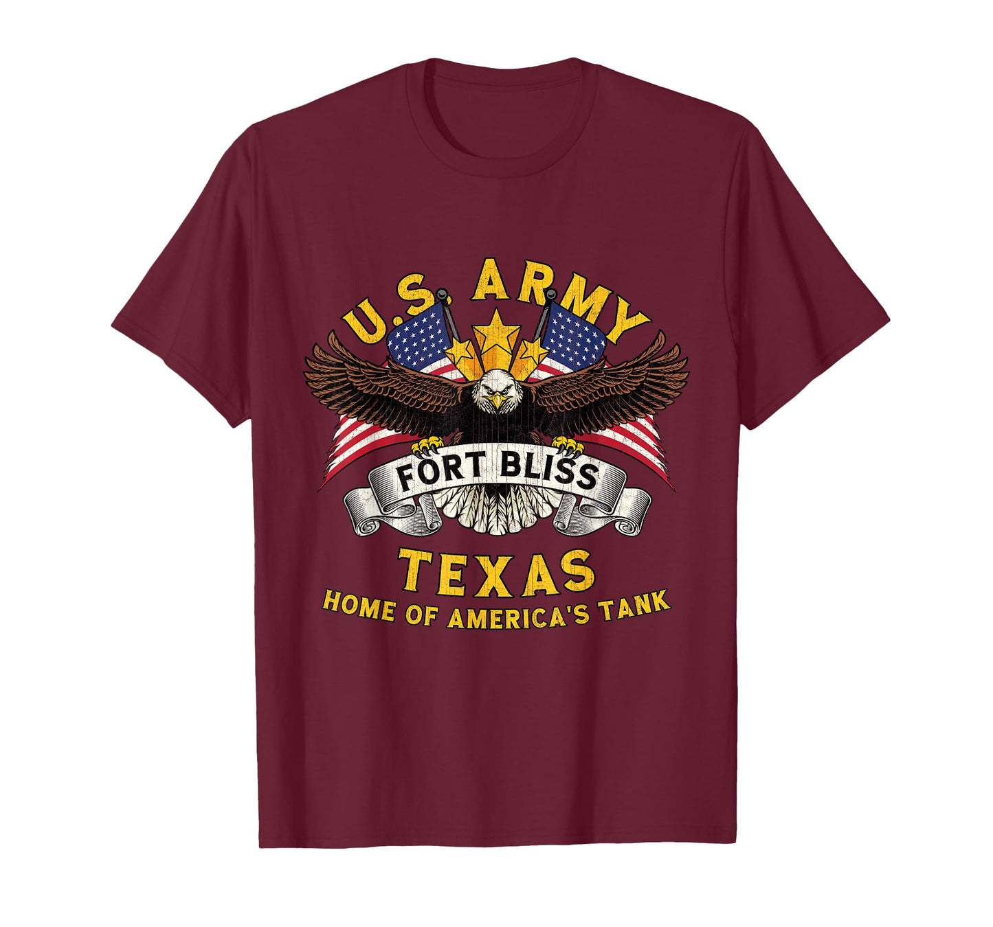 Fort Bliss Texas TX Vintage Military Base Veterans Day Tee T-Shirt