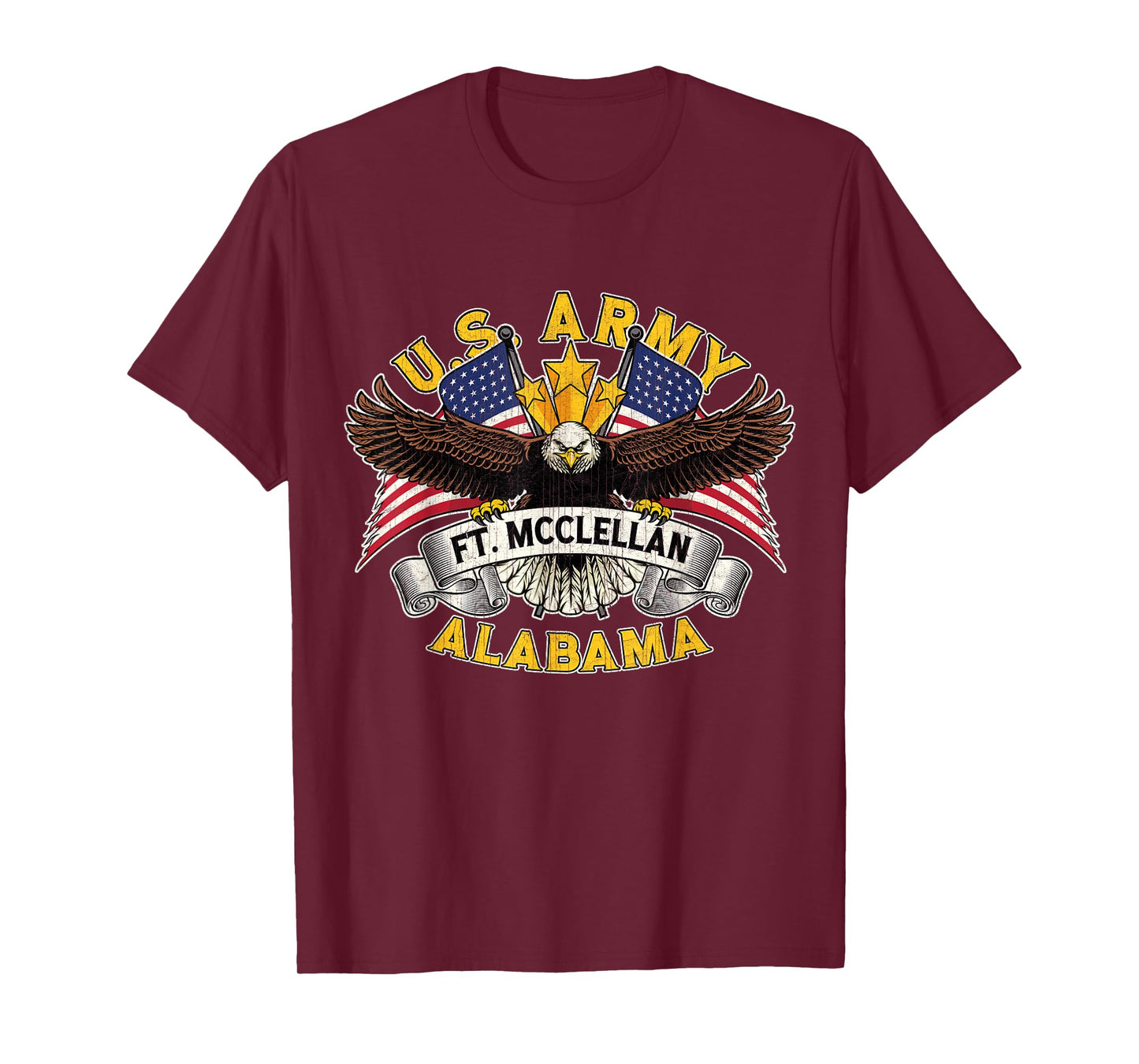 Fort McClellan Alabama AL Vintage Military Base Veterans Day T-Shirt