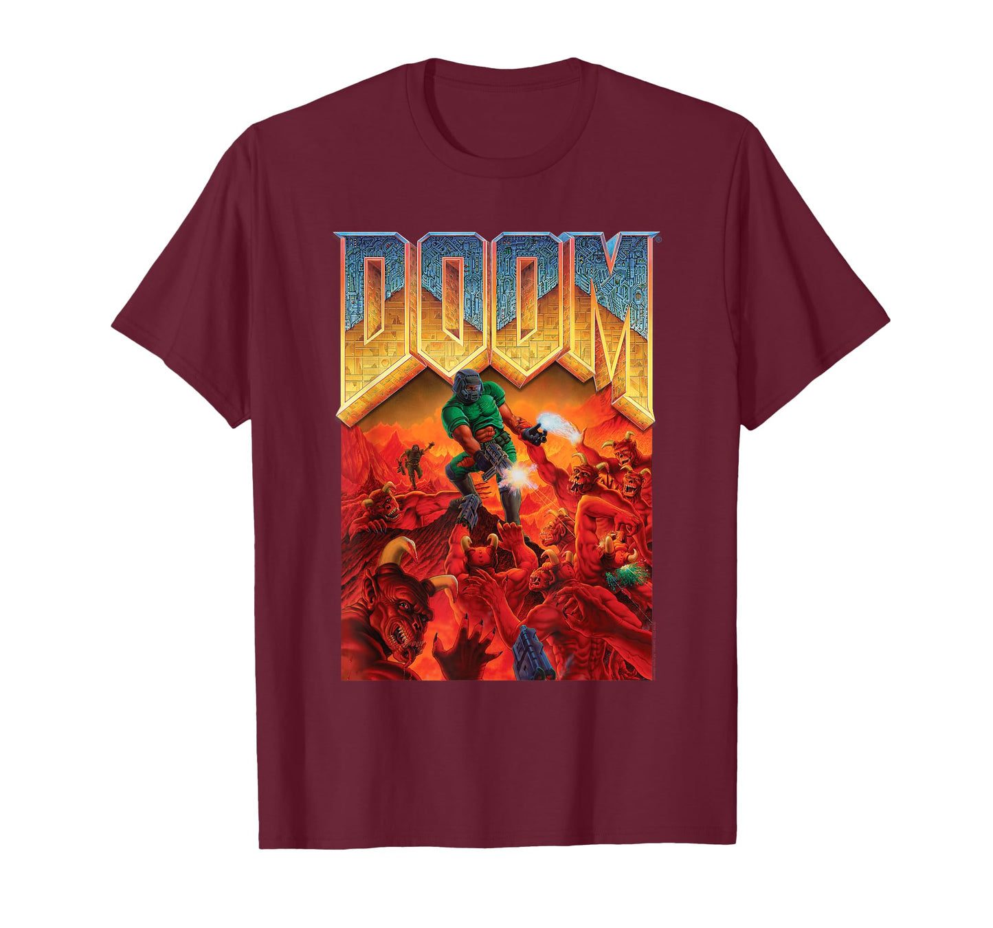 DOOM 1993 Full Color Cover Art Retro Video Game T-Shirt