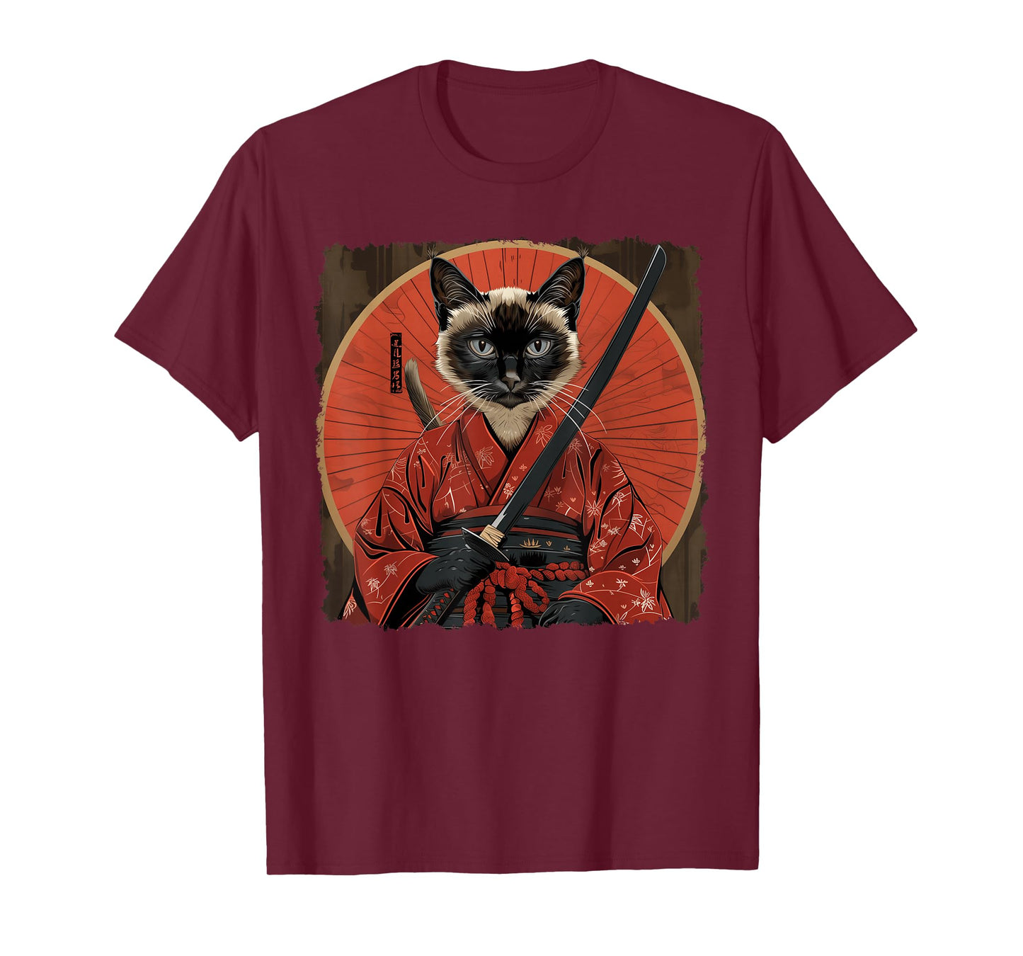 Siamese Cat Japanese Art Samurai Ukiyo-e Vintage T-Shirt