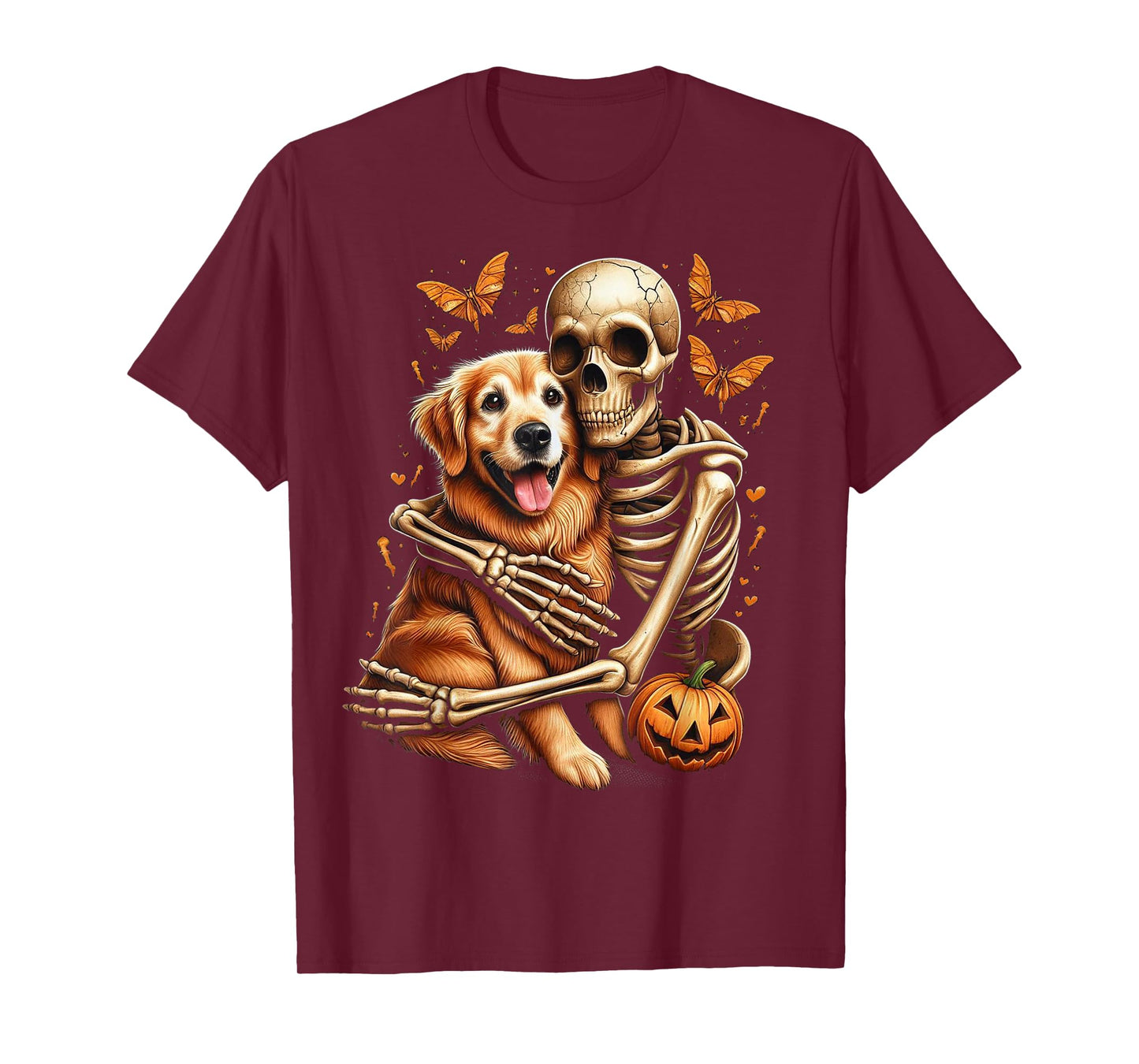 Golden Retriever Dog Costume Spooky Pumpkin Halloween T-Shirt