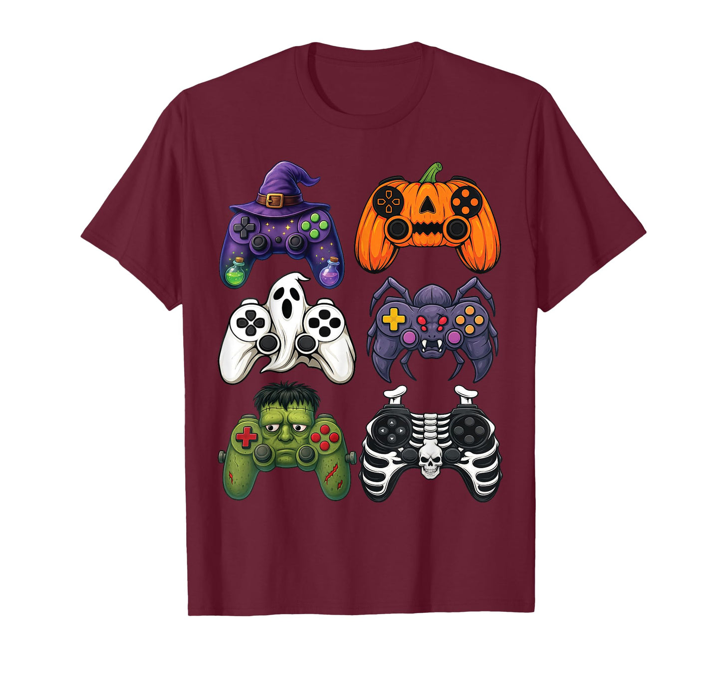 Halloween Gaming Controllers Witch, Pumpkin, Ghost, Spider T-Shirt